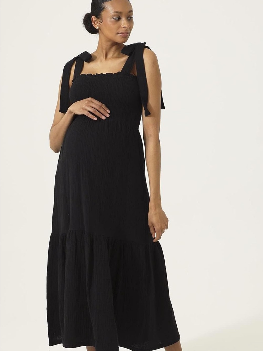 Nothing Fits But Momoka Black Maxi Dress Small 100% Cotton Gauze